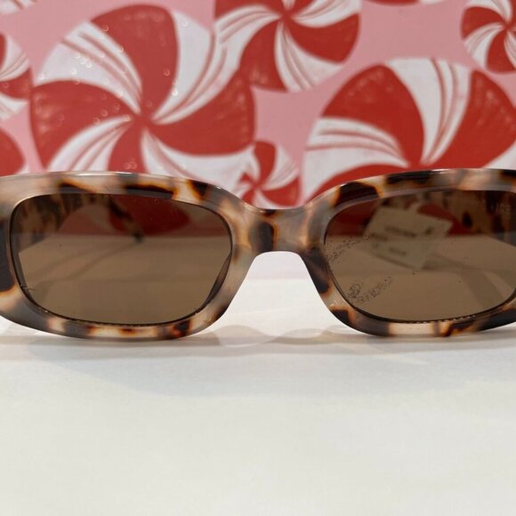 AIRE Ceres Cookie Tort Rectangle Sunglasses Brown Lens Unisex 90s Recycled NWT - Picture 9 of 10